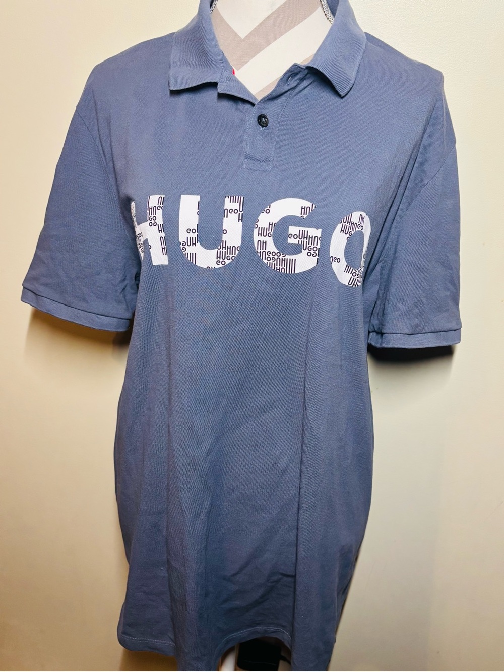 Hugo Boss grey large Logo Polo